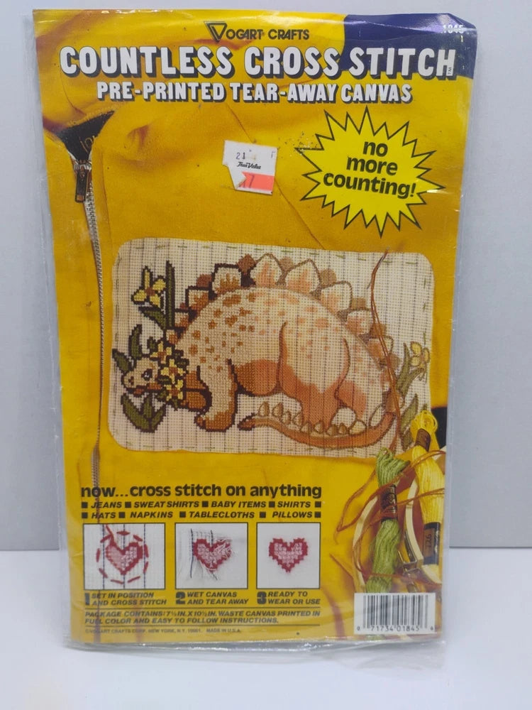 Vintage Mitten Country Stitching Dinosaurs Cross Stitch Kit Pattern 60304 Model
