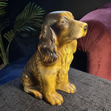 1950s Cocker Spaniel Dog Chalkware Ornament Figurine Vintage Mantel Display Model