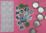 GIRL SCOUTS DIY KIT SET OF 5 Bottle Cap Charm Craft Project Daisy Brownie Cadet Model
