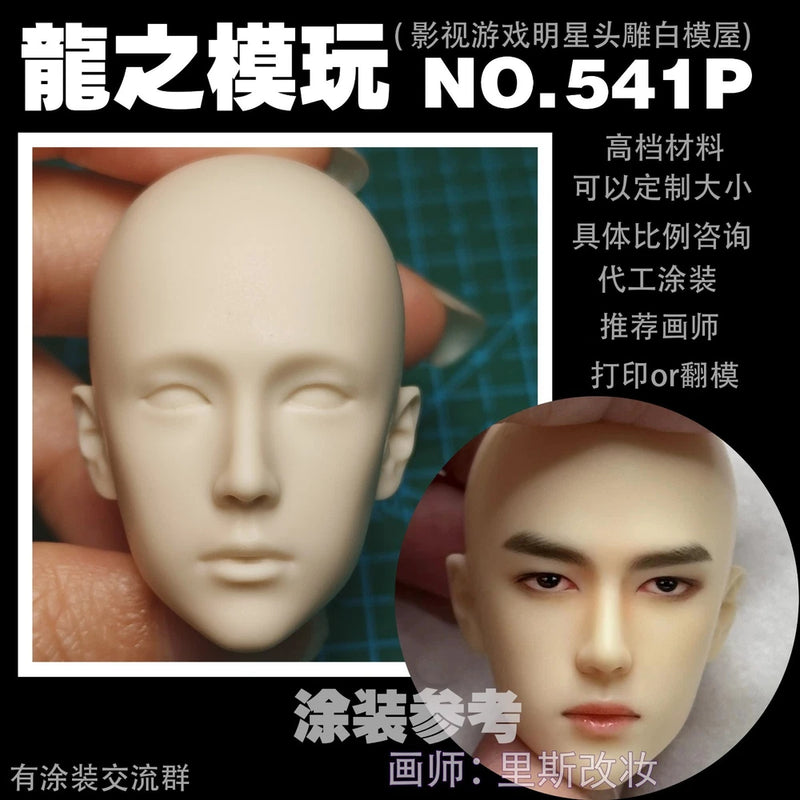 1/6 Young Actor Wang Yibo Head Sculpt Carved Model For 12'' Action Figure Body Model