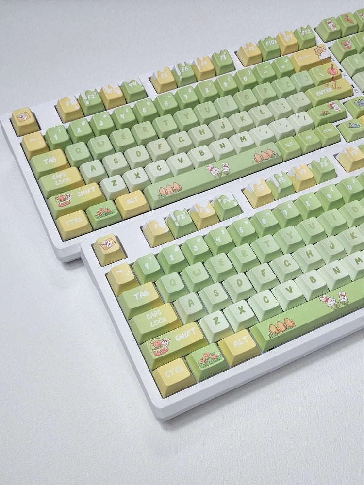 Cute Bunny Keycap Set Dye Sublimation PBT Key Caps Cherry/ MDA Profile Model