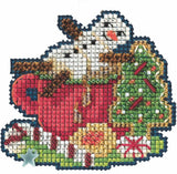 MILL HILL Christmas ORNAMENT Bead Cross Stitch Kit MARSHMALLOW SNOWMAN Model