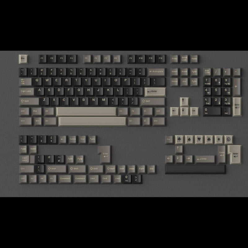 Black Grey ABS + PC Material Apes Keycap Doubleshot ABS Keycap Set 163 keys Model