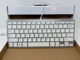 Compact USB Wired Keyboard KB-30-68WT Silver White 78-Key PC Mac New in Box Model