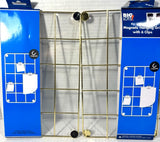 Lot 2 Magnetic Hanging Grid Memo Board w/6 Clips Gold Notes Photos Locker 10