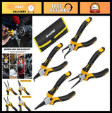 4-Piece Snap Ring Pliers Set - 7" Internal/External Circlip Kit, Heavy Duty Stee Model