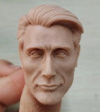 1/6 Head Carving Death Stranded Hannibal Unpainted Model for 12 inch Action Fig Model