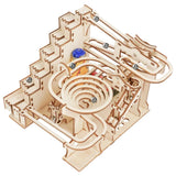 DIY 3D Wooden Puzzles Mechanical Marble Run Trackball Model Toy Construction Kit Model