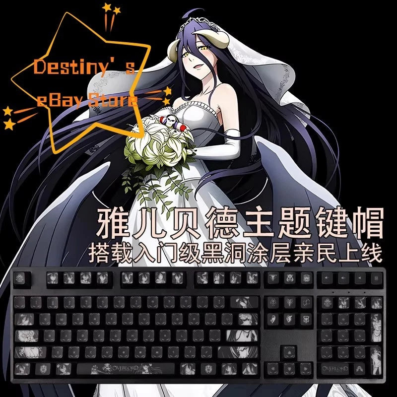 Anime Overlord Albedo RGB Only Keycaps For Mechanical Keyboard Collection Gift Model