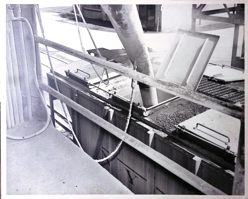 Vintage Art Board Photograph Industrial Loading Scene with Machinery and Rails Model