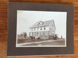 c1910 HORSE & BUGGY & EARLY AUTO NEXT TO LARGE HOME PHOTO ON BOARD VERMONT? Model