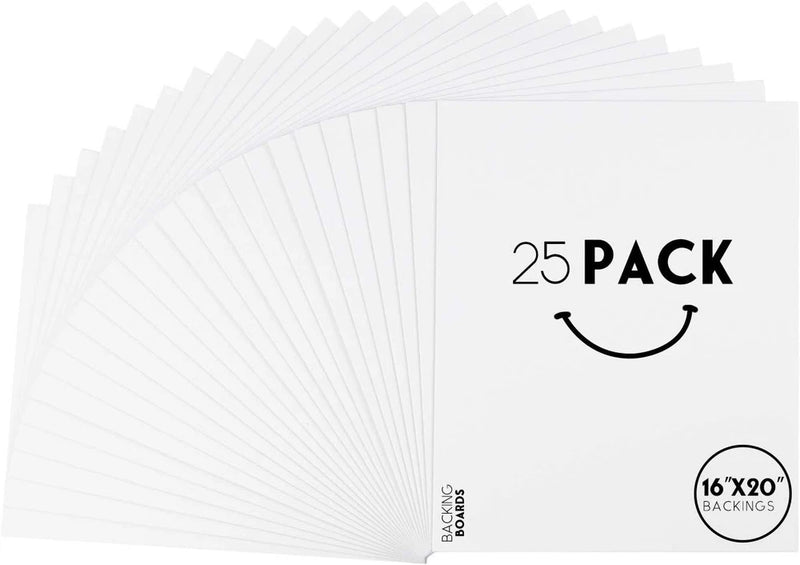16X20 Backing Boards, 25 Pack Bright White Backer Boards Model