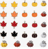 Mikovivi 24pcs Fall Charms Maple Leaf & Pumpkin DIY Jewelry Making Kit Model