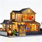 Diorama DIY Miniature Dollhouse Kit Beach Villa Model LED Building Decor Gift US Model