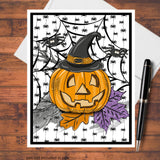 Halloween Pumpkin DIY Card Making Kit, EZ Budget Greeting Cards w/Envelopes Model