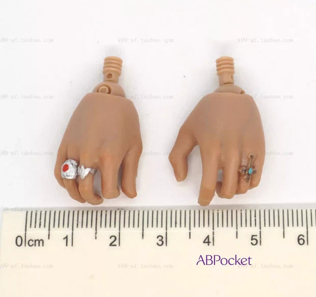 1Pair Trendy Hand Model With Ring Soldier For Action Figure 1/6 12" Man Model
