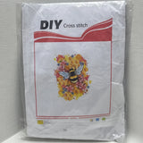 DIY Bee Floral Comb Stamped Cross Stitch Kit-36 Floss Fabric Needle & Chart Model