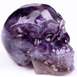 2 Inch Amethyst Crystal Skull Decor, Hand Carved Natural Healing Stone Figurine Model
