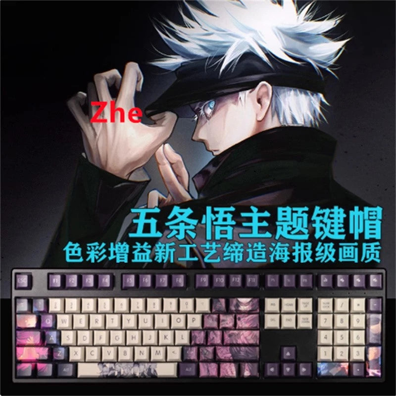 Jujutsu Kaisen Satoru Gojo PBT Keycaps 108 Keys for Cherry Mechanical Keyboard Model