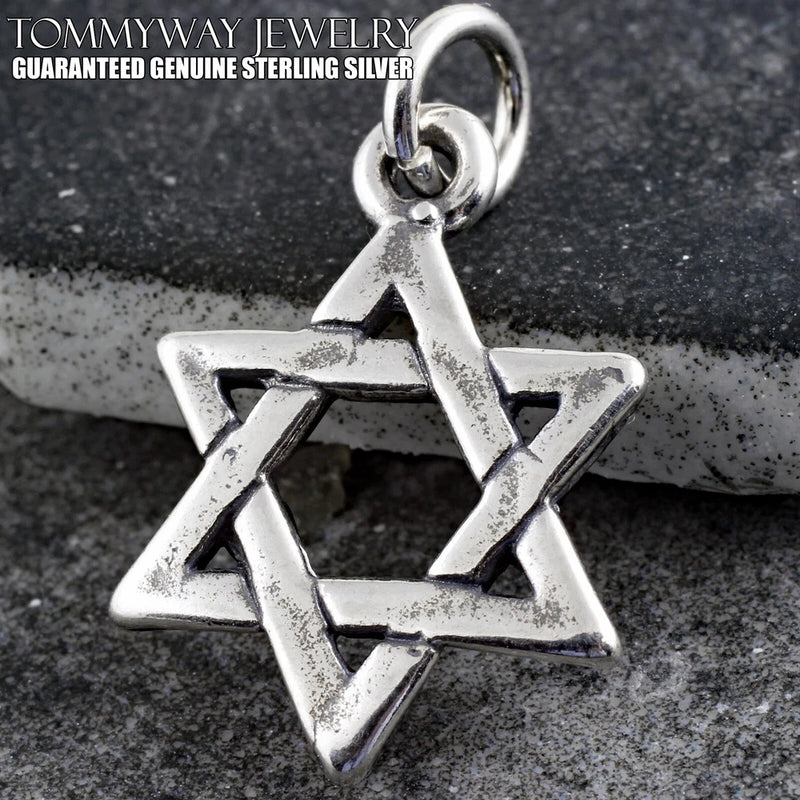 Genuine 925 Sterling Silver Jewish Star of David Israel Charm Pendant Charms