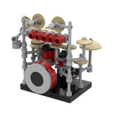Drum Kit Musical Instrument MOC Model with Sticks 95 Parts for Kids Model