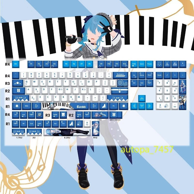 Hoshimachi Suisei Vtuber Keycap Key Caps No Keyboard Cute Fashion Beauty Gifts Model