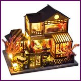 Diy Mini Wooden Dollhouse With Furniture Light Kit Doll House Casa Miniature Model