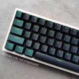 Black Dark Green PBT Double Shot Keycaps Set OEM Height for Cherry MX Keyboards Model