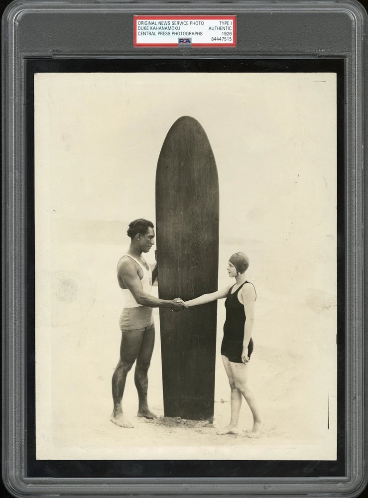 Duke Kahanamoku 1926 Hawaiian Surfing Legend w/Board Type 1 Original Photo RARE Model