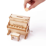 Piano Music Box Model Kit 3D Puzzles Building Kit Desk Decor Educational Coin Model