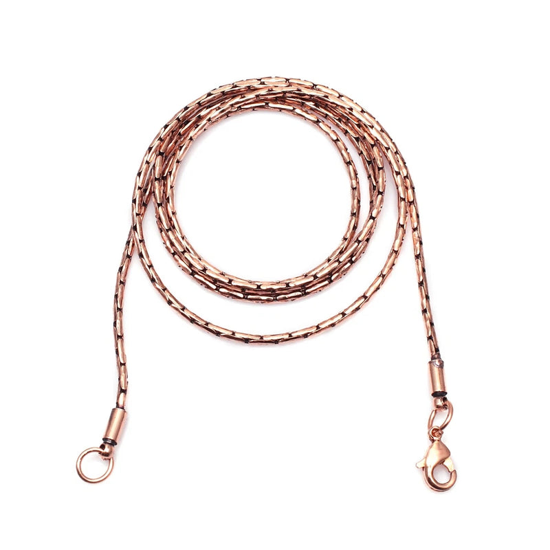 Pure Copper Bead Chain 100% Oxidized Handmade Necklace Gift For Jewelry RJ-009 Charms