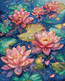 Water Lily Cross Stitch Kit DIY Needlepoint Kit Floral Embroidery Home Decor Model