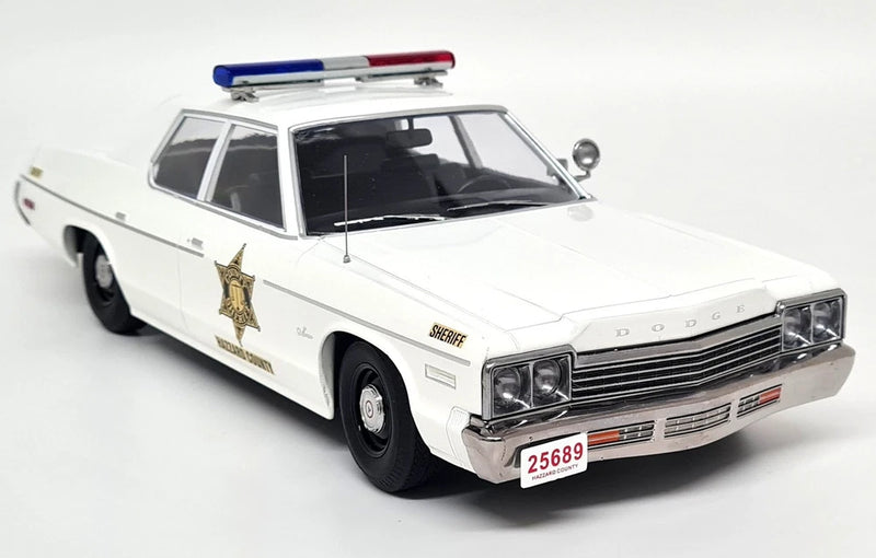 KK 1/18 Dodge Monaco 1974 Hazzard County Police Diecast Model Car Model