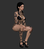 1/18 Tattoo high heels Girl Diorama Miniature Figure Model Scene For Car Toys Model