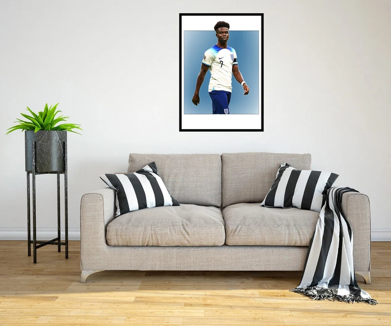 Bukayo Saka England 2022/23 Digital Art Print - (On Foamex Board or Photo Paper) Model
