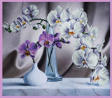 Bead embroidery kit Still life with orchids hand embroidery needlework kit Model