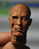 1/6 Scale Unpainted Burned Face Gustavo Fring Head Carving Sculpt Model Toys Model
