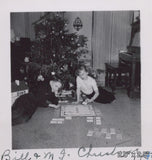 1948 Christmas Monopoly Board Game Tree Piano Kids Playing SMALL VINTAGE PHOTO Model