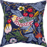 DIY Needlepoint/Tapestry Pillow Kit "Strawberry Thief" 16x16 in / 40x40 cm Model
