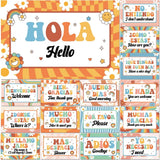 16 Pcs Spanish Words and Phrases Poster Set Spanish Phrases Bulletin Board St... Model