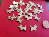 Lot of 24 New Silver Tone Scotty Dog Terrier Charms Charms