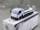 MT 1:64 White H300 Flatbed Tow Truck Custom Model Diecast Metal Car Model