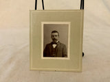 Antique Photo on Board Man Suit Masonic Fob Mustache Model