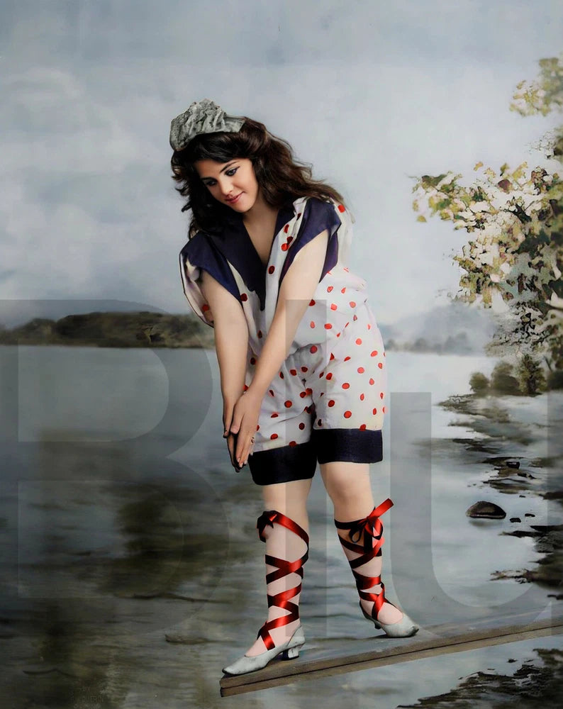 1902 Young woman about to dive from diving board 11 x 14" Photo Print Model