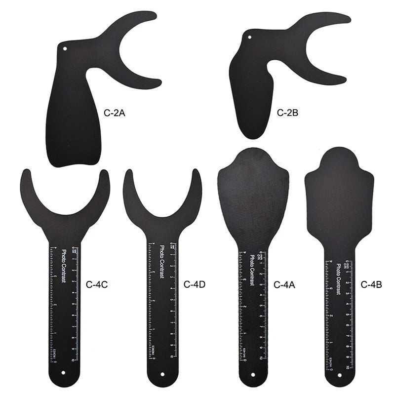 6Pcs Dental Oral Photo Contrast Photography Contrastors Black Background Board Model