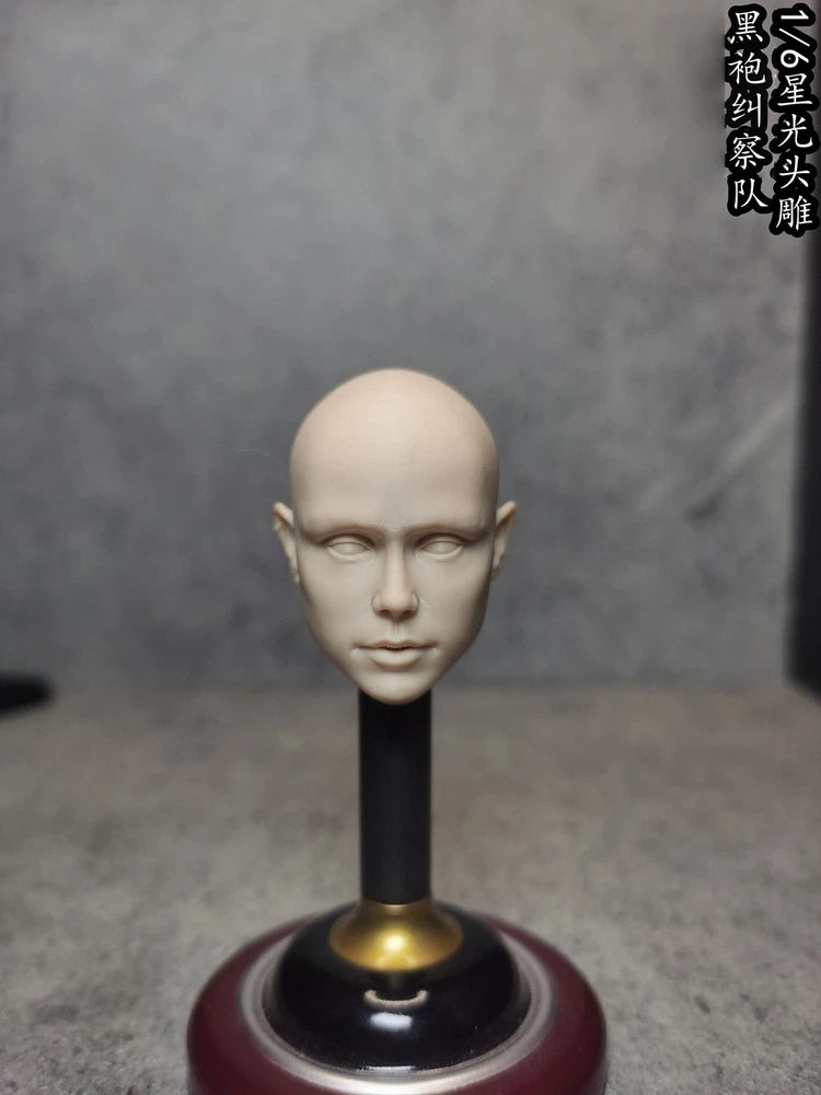 1/6 Unpainted Bald Starlight Head Carving Sculpt Model Toys Fit 12'' Figure Model