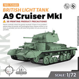 MRY-SFW SS72560 1/72 25mm Military Model Kit British A9 Cruiser MkI Light Tank Model