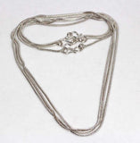 3 Pcs Lot Plain Silver Snake Chain Set 925 Silver Plated Necklace 16-18-22" Charms