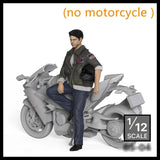 1/12 resin figure model kit US Motorcycle racer Unassembled Unpainted Model