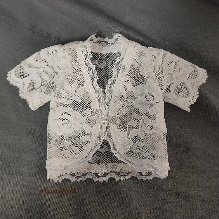 Female 1/6 Scale 12" Female Action Figure Retro Sheer Tulle Shawl Model Model